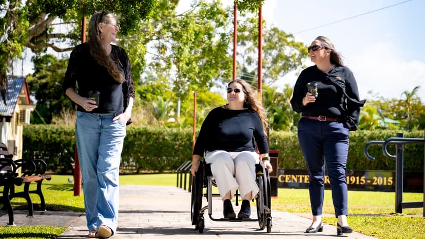 Barbara and two APM Communities team members in a park