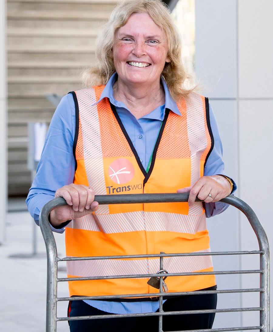 Sharon in a high visibility vest